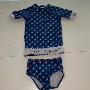 Ruffle Butts 2 piece swim suit